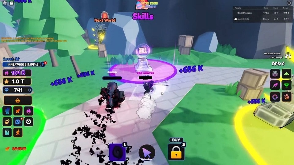 Di chuyển đến khu vực Skill