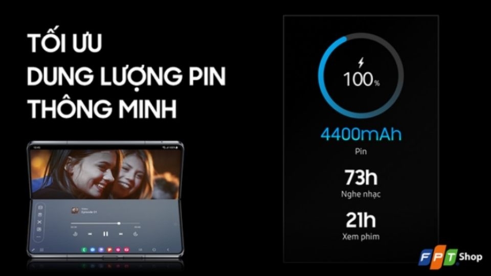 Galaxy Z Fold 5 sở hữu dung lượng pin cực lớn