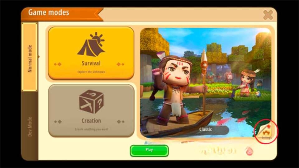 Tùy chỉnh các thiết lập chế độ chơi