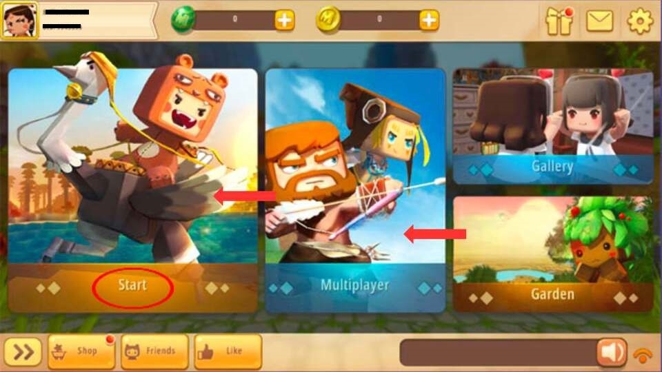 Nhấn vào biểu tượng "Start"