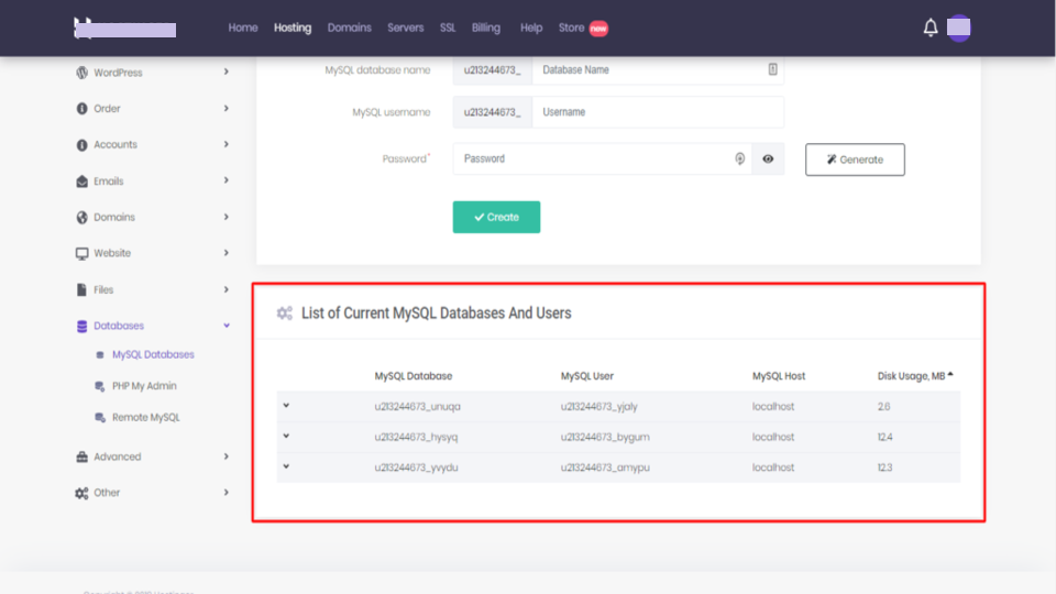Mục List of Current MySQL Databases And Users