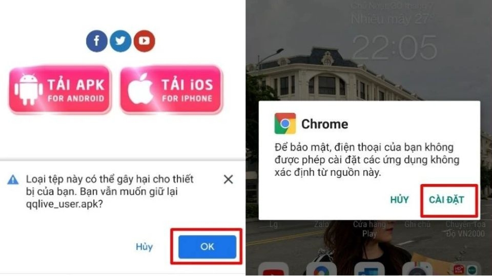 Tải ứng dụng QQ Live trên thiết bị Android