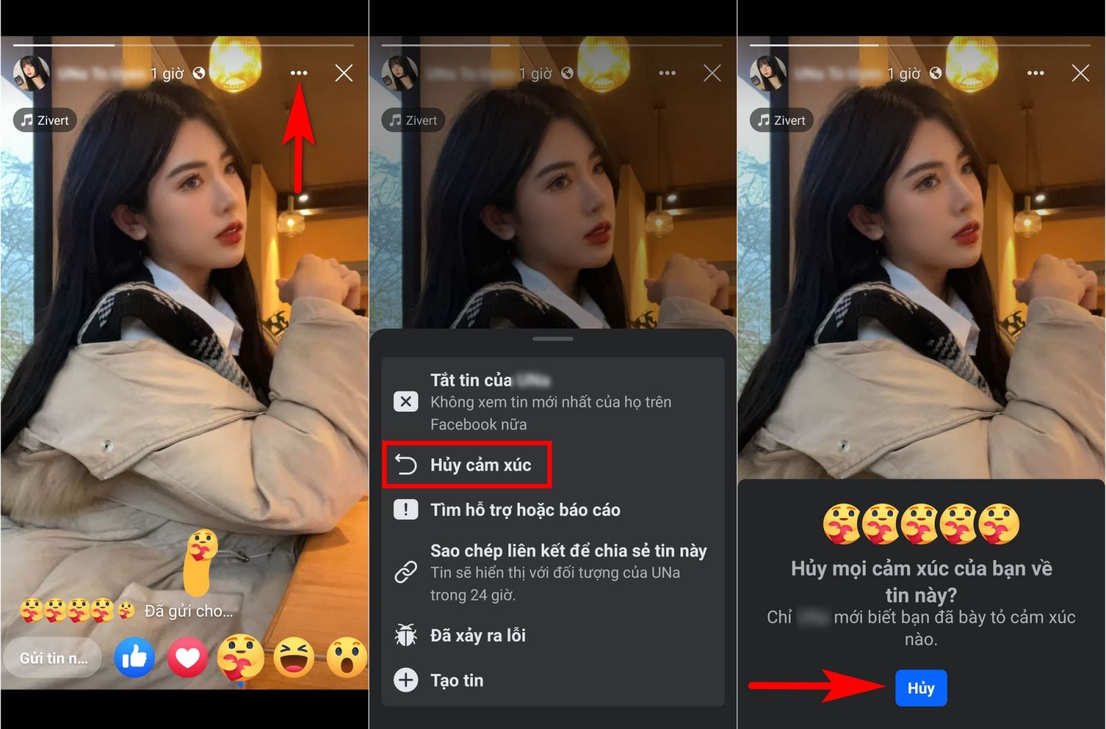 cách thu hồi cảm xúc trên story 4
