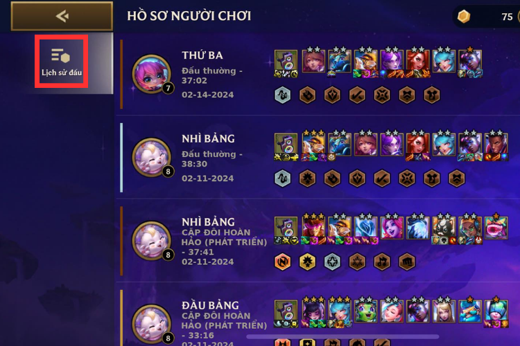 Xem lịch sử đấu TFT ngay tại đây