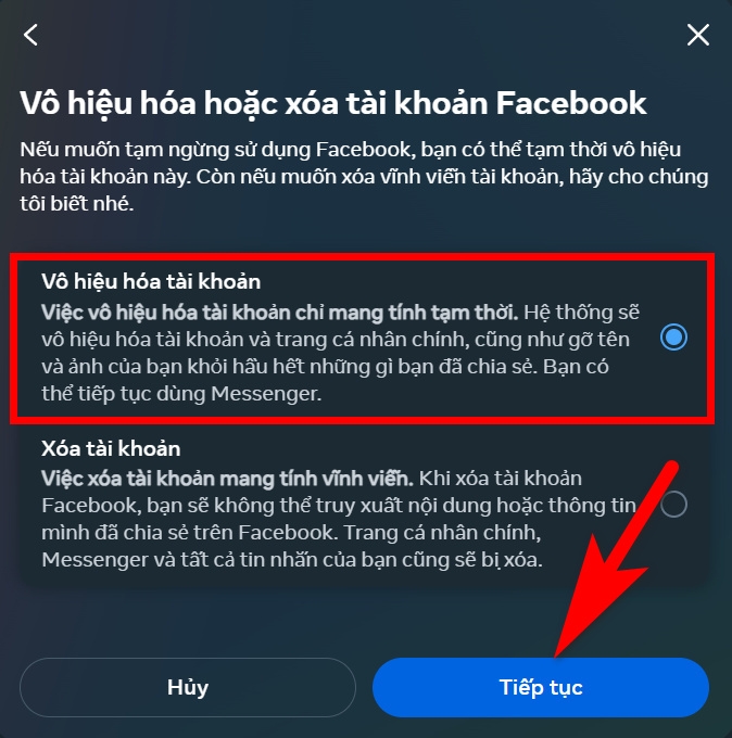 cách vô hiệu hóa facebook 13