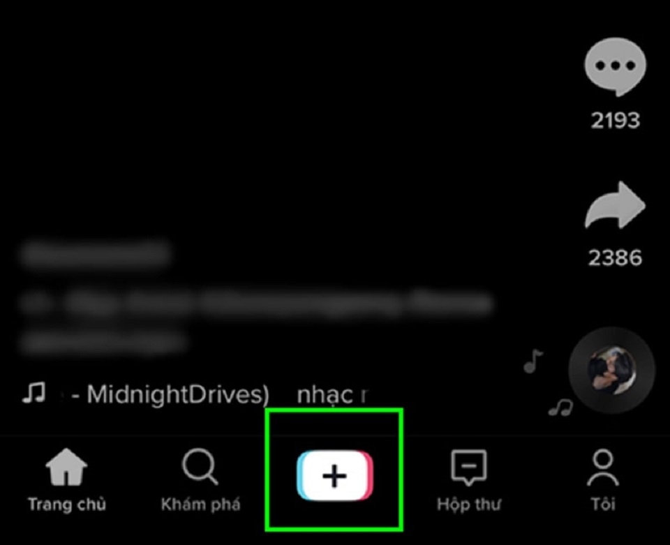 Chọn dấu “+” để bắt đầu ghi hình