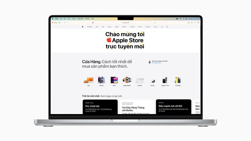 Kiểm tra thông tin trên trang web của nhà Apple