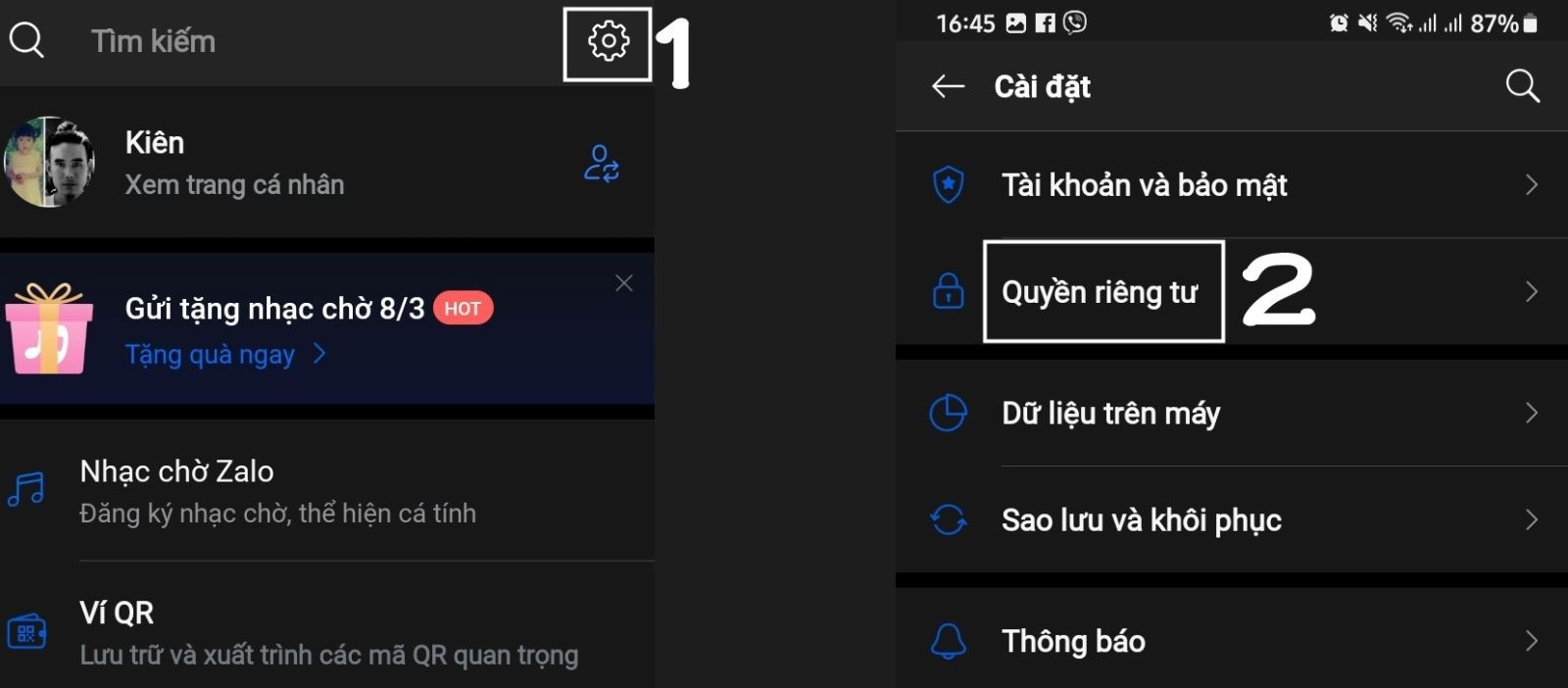 cách chặn tin nhắn từ người lạ trên Zalo 3
