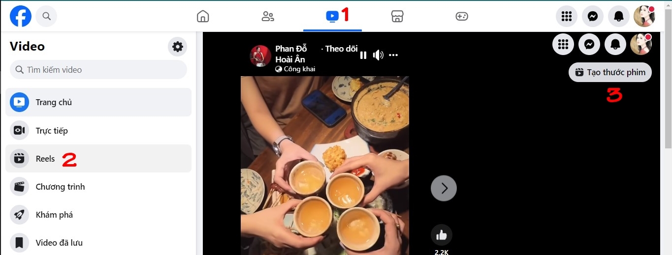 cách hiện reels trên trang cá nhân facebook 9