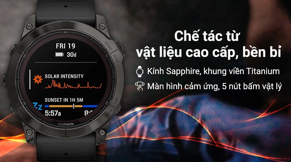 Garmin Fenix 7X Sapphire Solar dây titanium