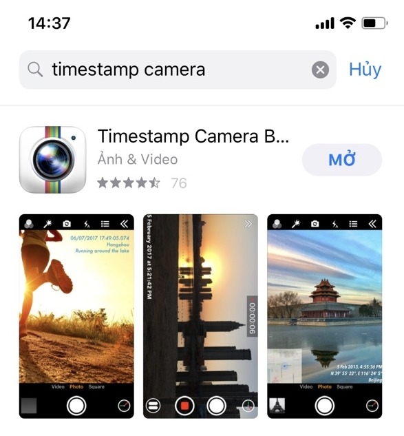 Sử dụng ứng dụng Timestamp Camera Free