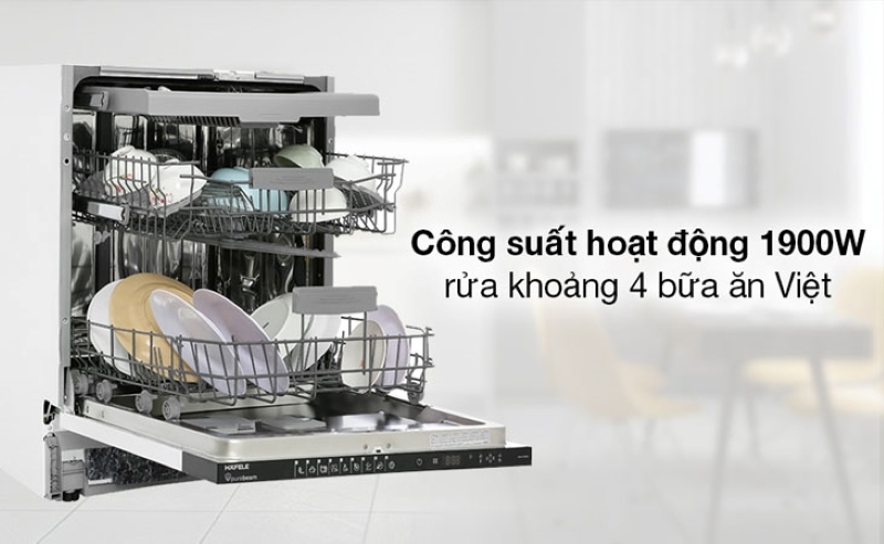 Máy rửa chén hoạt động với công suất mạnh mẽ