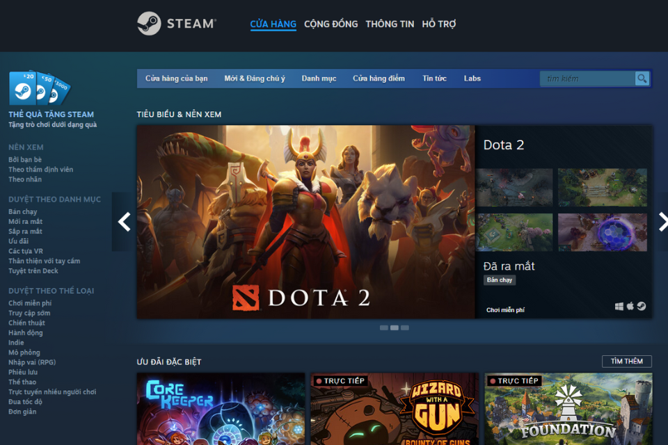 Khởi động phần mềm Steam trên máy tính của bạn