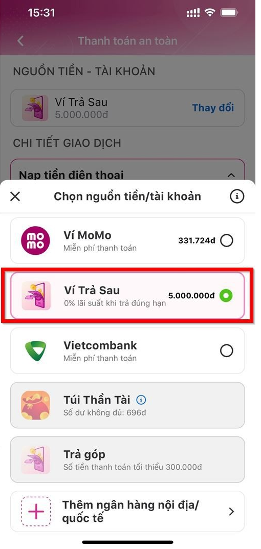 Ví trả sau MoMo thanh toán được gì (ảnh 6)
