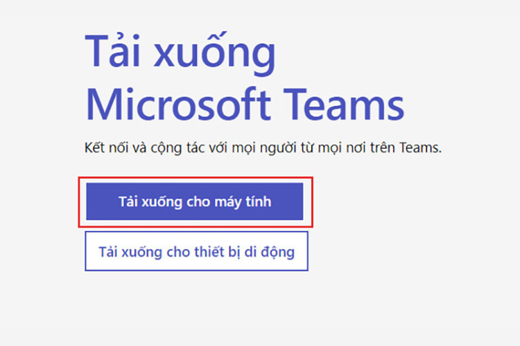 Tài MS Teams trên máy tính