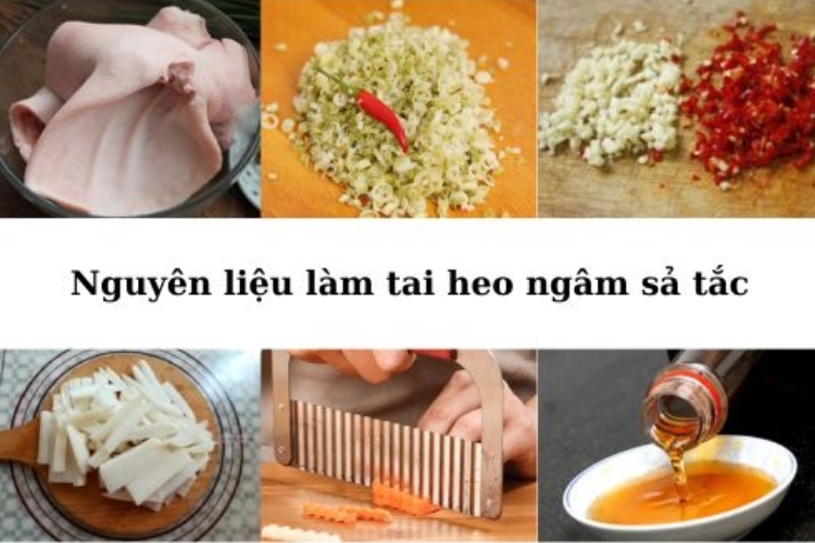 Nguyên liệu làm tai heo ngâm sả tắc