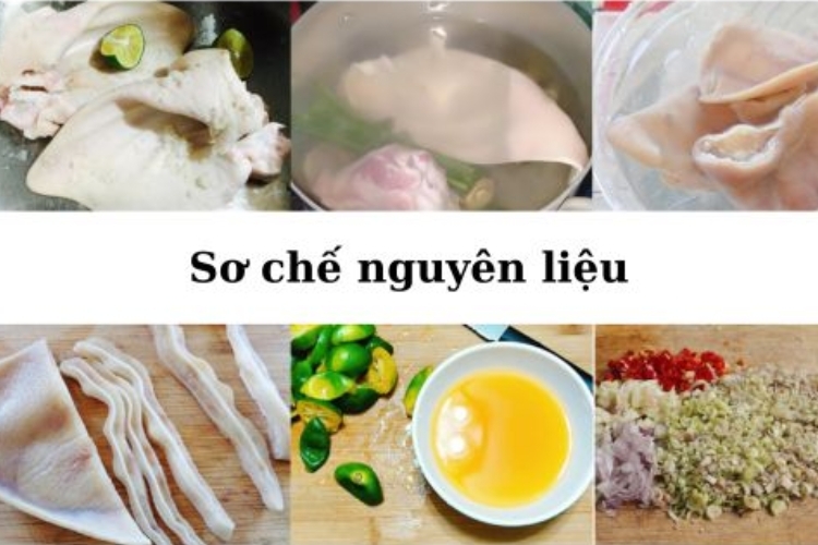 Sơ chế nguyên liệu làm tai heo ngâm sả tắc
