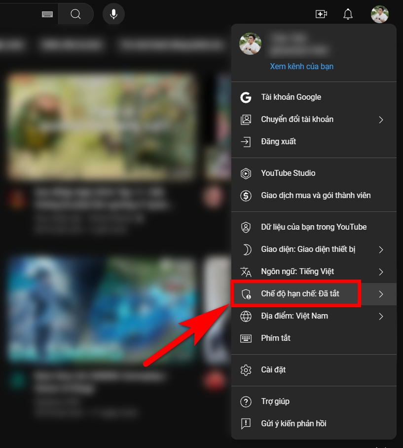 cách chặn kênh youtube không cho trẻ em xem 3