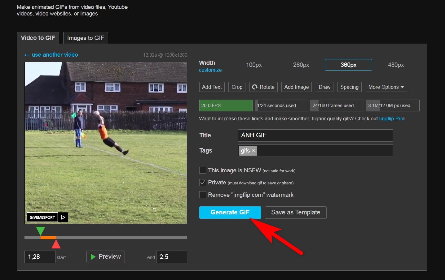 tạo ảnh gif từ video 32