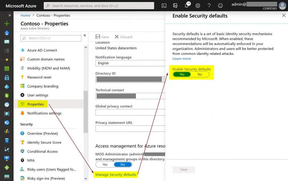 Security Defaults (Bảo mật mặc định)