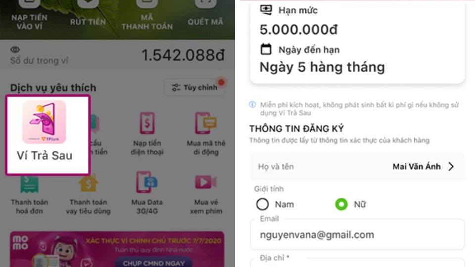 Nhập đầy đủ thông tin