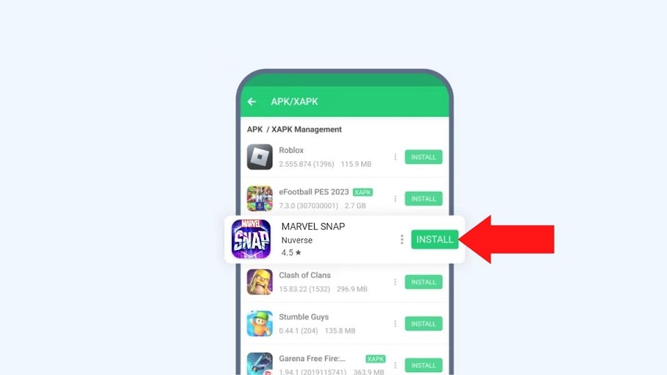 Ấn vào Install để cài đặt và sẵn sàng chinh phục vũ trụ Marvel