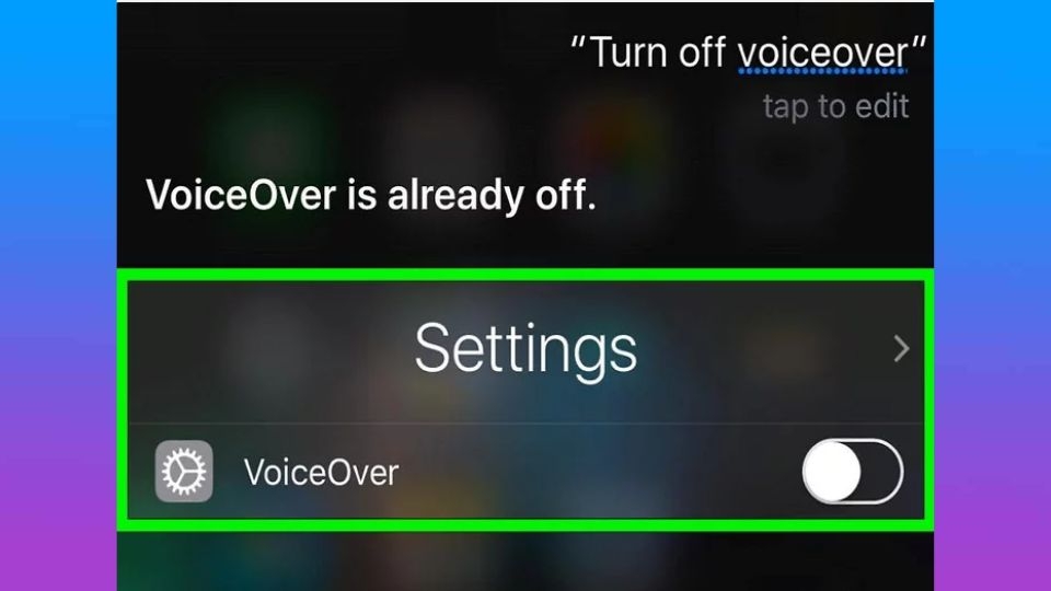 Tắt Voice Over
