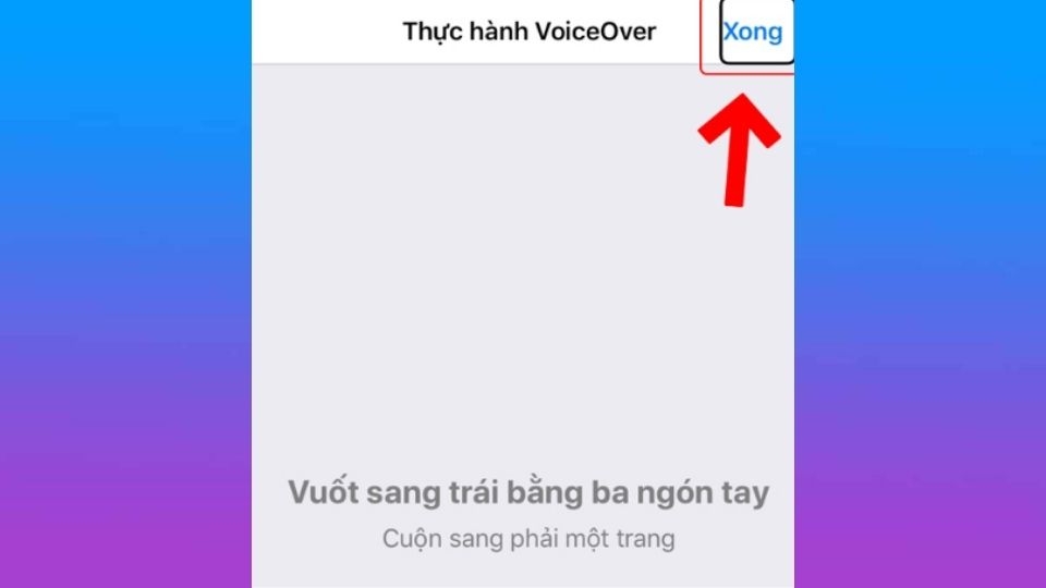 Chạm vào nút Xong