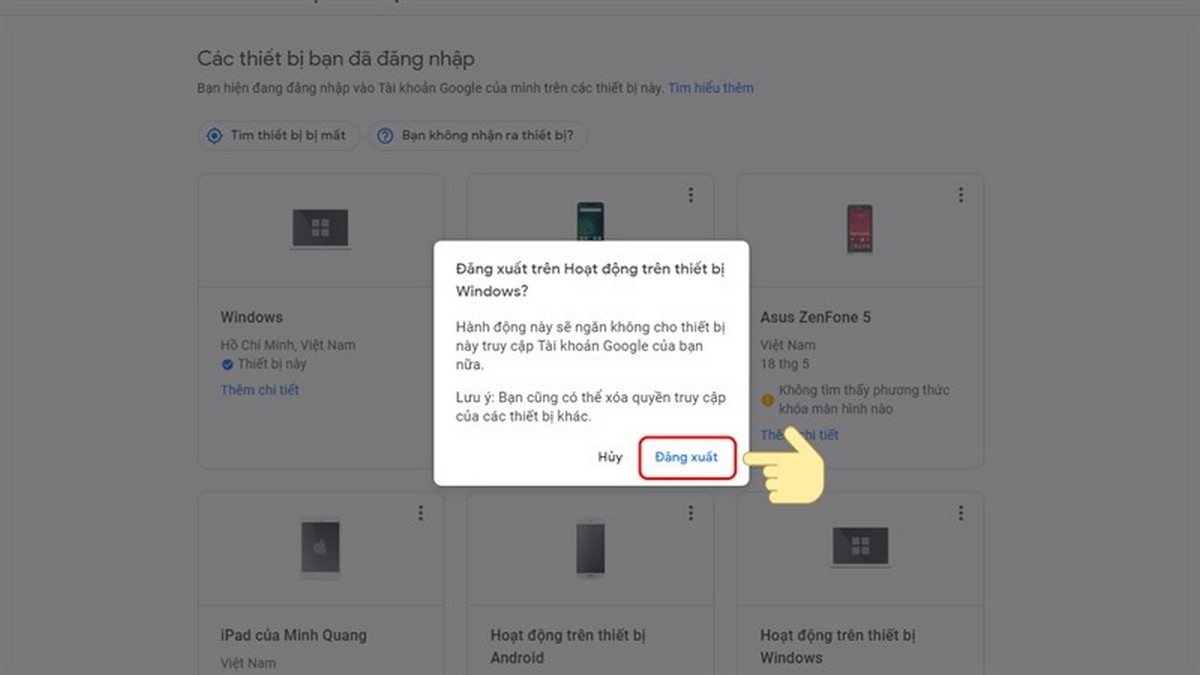 cách đăng xuất tài khoản Google trên thiết bị khác - hình 5