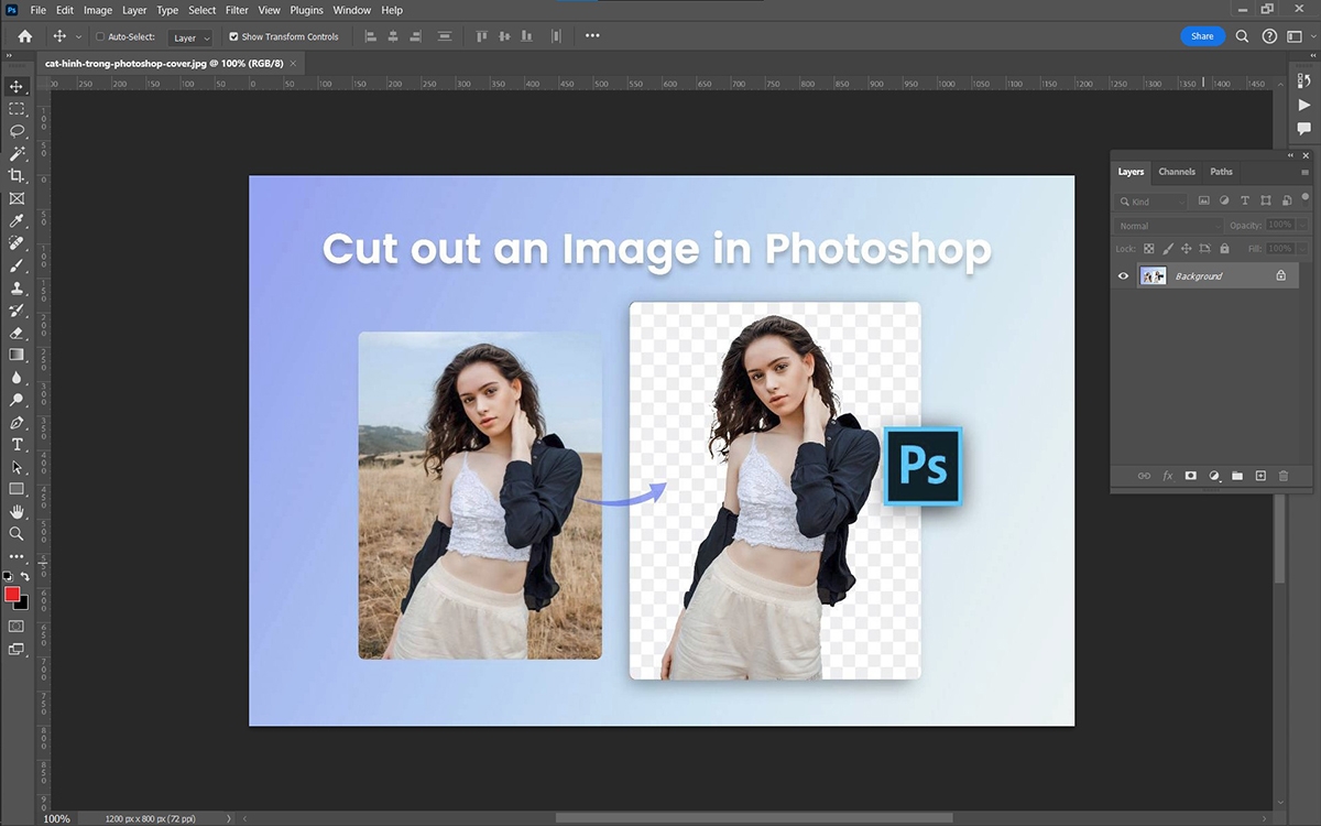 Cách cắt hình trong Photoshop - hình 1