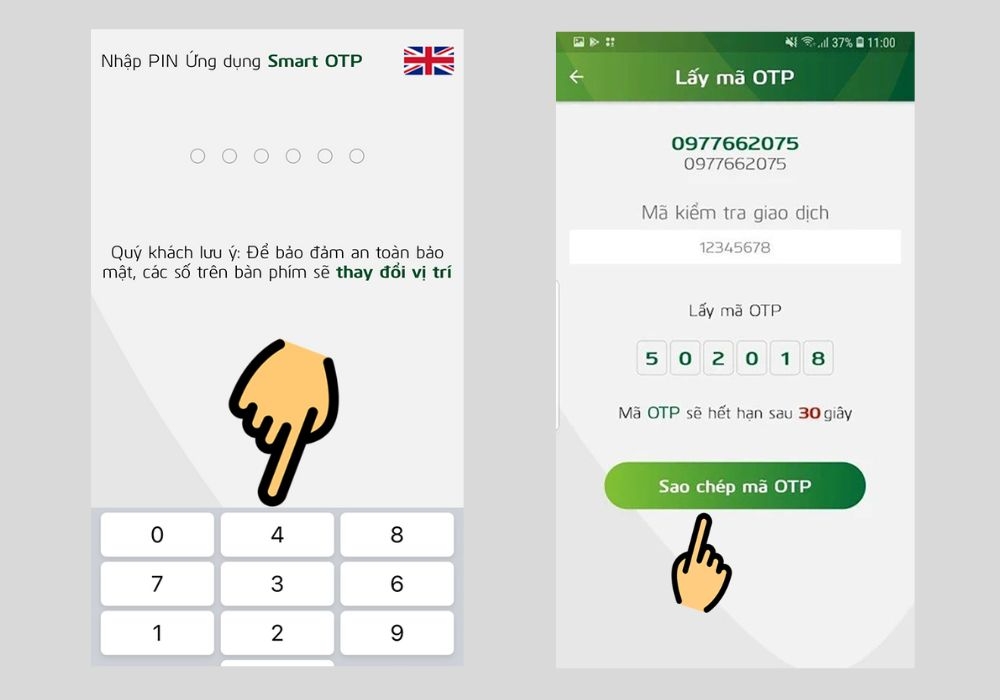 Cách lấy mã OTP (ảnh 8)