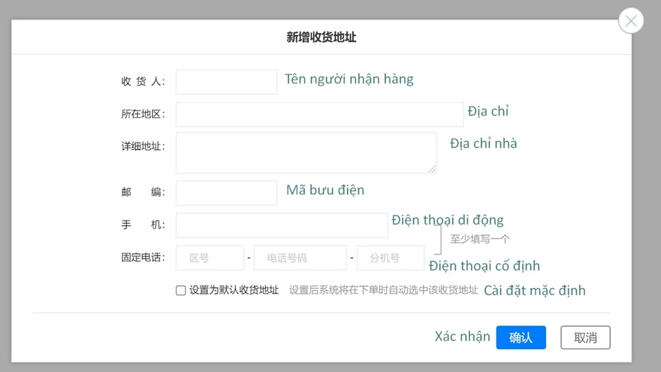 Điền đầy đủ thông tin giao hàng và nhấn “Lưu”