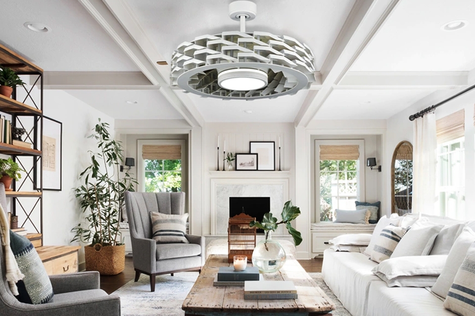 Quạt trần không cánh có thiết kế thông minh, hiện đại.