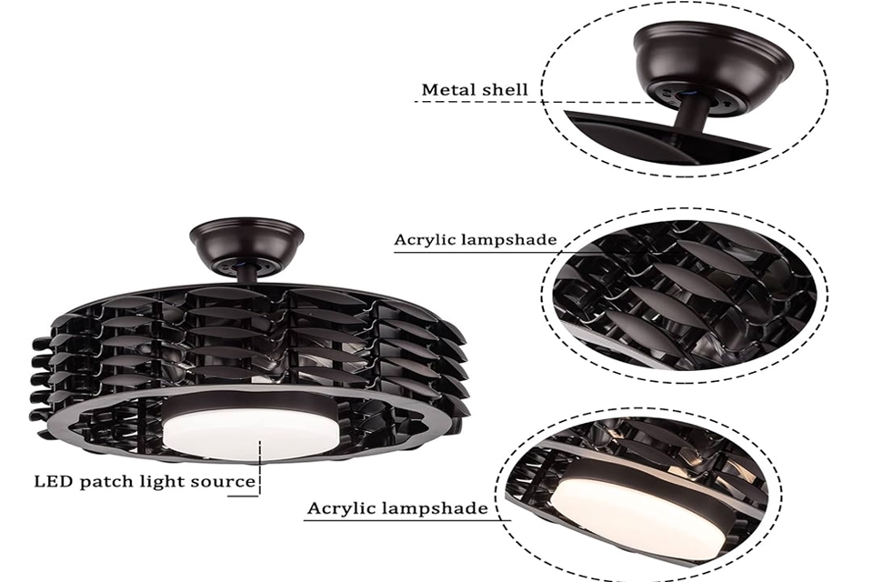 Cấu tạo của quạt trần không cánh.