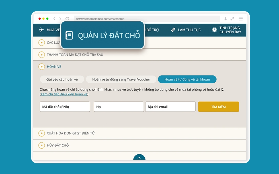 Hoàn vé Vietnam Airlines 3