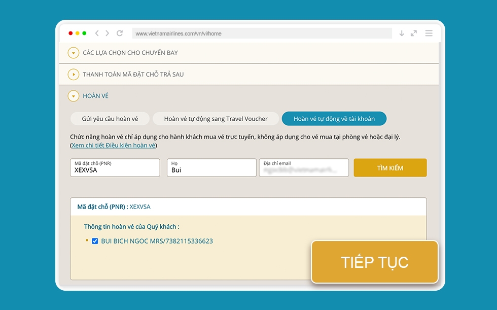 Hoàn vé Vietnam Airlines 5