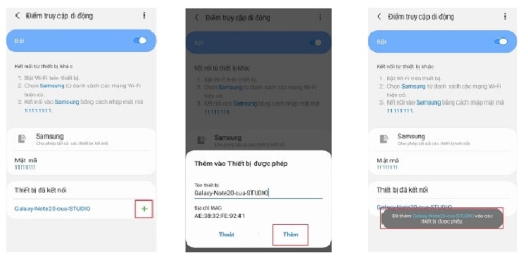 Thêm thiết bị cho phép truy cập WiFi