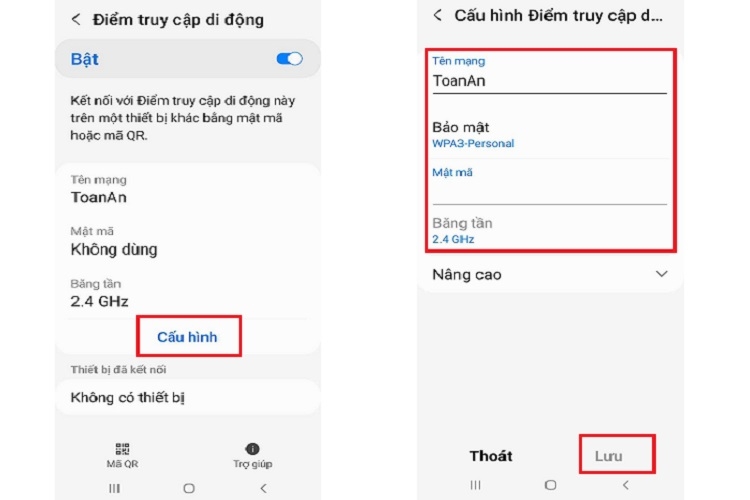 Cài đặt tên và mật mã cho mạng WiFi cá nhân