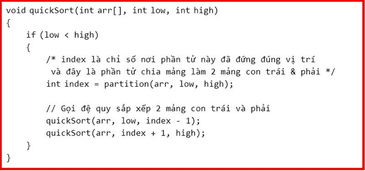 Thuật toán sắp xếp nhanh QuickSort C++ cập nhật mới nhất 2024