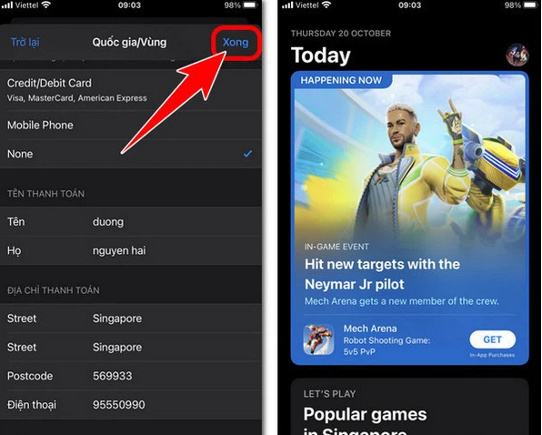 Chuyển vùng App Store sang trọng Singapore (ảnh 7)