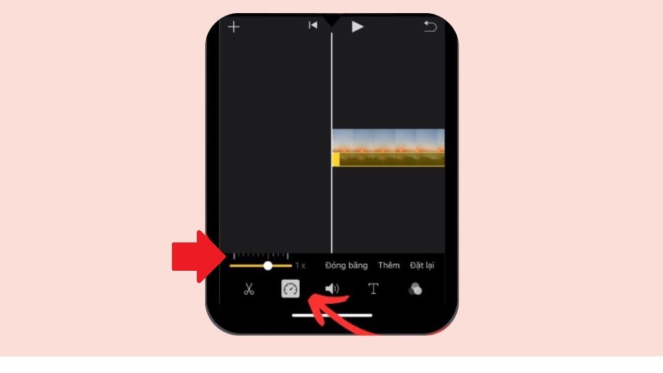Click vào biểu tượng đồng hồ và kéo tốc độ video theo mong muốn