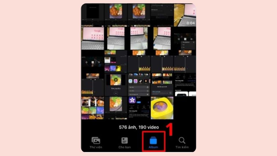 Truy cập vào mục Ảnh ở trên iPhone