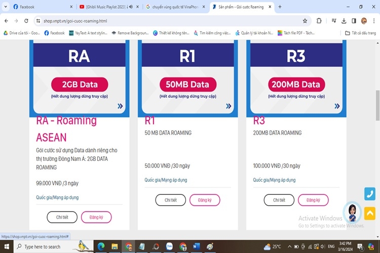 Chọn một gói cước Roaming phù hợp
