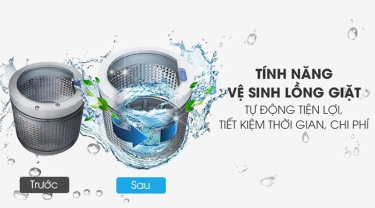 Chế độ vệ sinh lồng giặt trên máy giặt