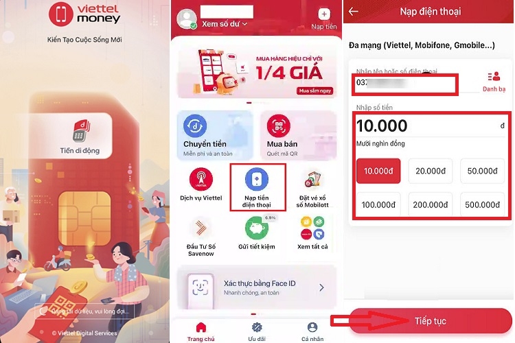 Thanh toán cước trả sau qua app Viettel Money