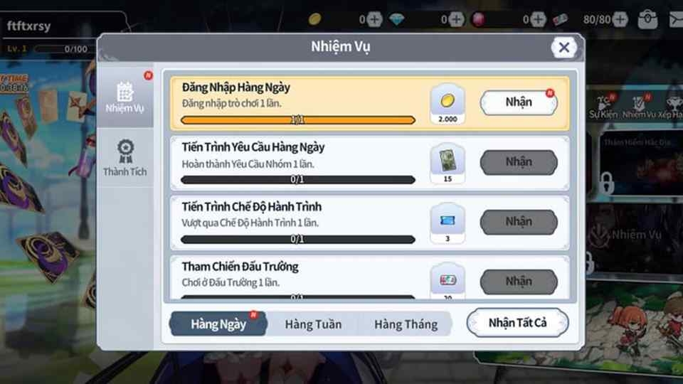 Game thủ có thể lựa chọn nhiều nhiệm vụ