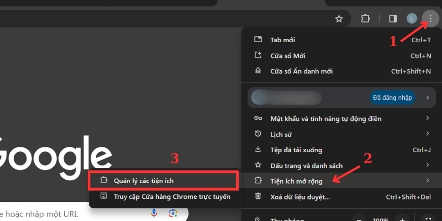Gỡ hoặc vô hiệu hóa các tiện ích mở rộng 1