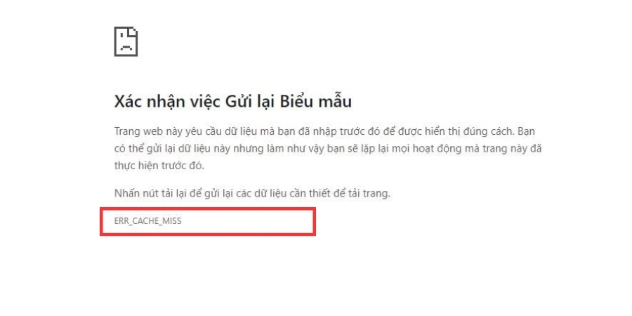 ERR_CACHE_MISS trong Chrome là gì