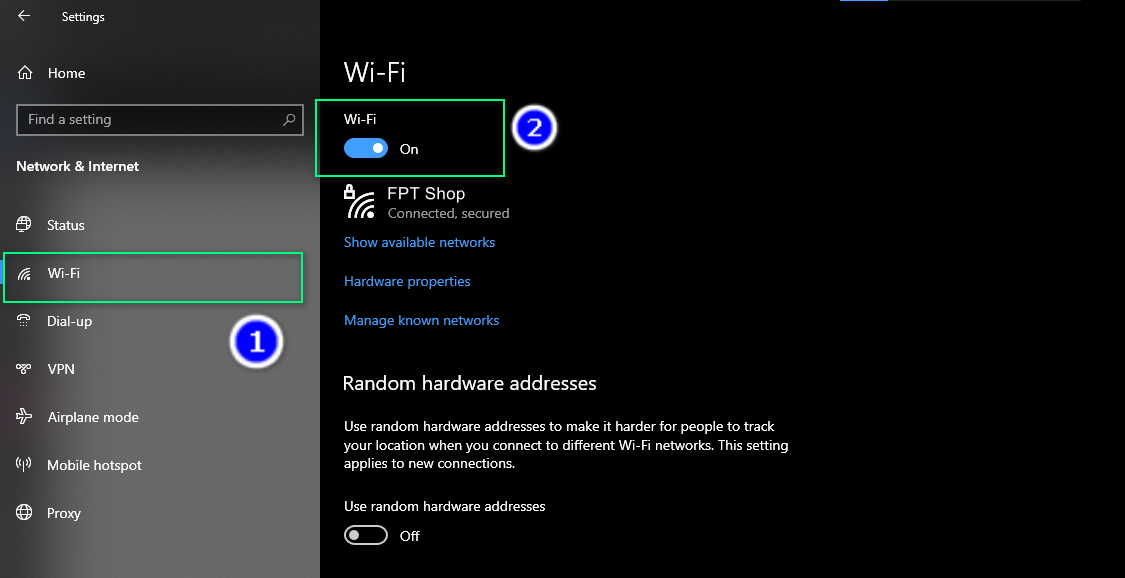 cách bật WiFi trên laptop HP 2