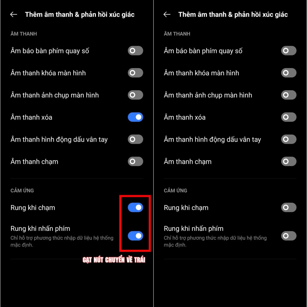 tắt rung bàn phím 3